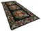 Black Floral Handmade Vintage Runner Kilim Carpet 3