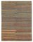 Alfombra Kilim oriental oriental de lana marrón antigua tejida a mano, Imagen 1