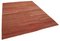 Türkischer roter handgewebter Flatwave Kilim Teppich aus Wolle 2