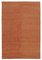 Türkischer Handgeknüpfter Orange Flatwave Kilim Teppich aus Wolle 1