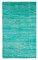 Turquoise Moroccan Hand Knotted Wool Decorative Rug 1
