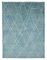 Blue Moroccan Hand Knotted Wool Decorative Rug 1