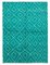 Turquoise Moroccan Hand Knotted Wool Decorative Rug 1