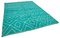 Turquoise Moroccan Hand Knotted Wool Decorative Rug 2