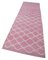 Alfombra de pasillo geométrica rosa marroquí hecha a mano de lana, Imagen 3