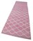 Pink Moroccan Handmade Wool Geometric Runner Rug 3