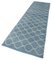 Alfombra de pasillo geométrica marroquí hecha a mano de lana azul, Imagen 3