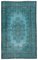 Vintage Anatolian Turquoise Hand Knotted Wool Rug 1