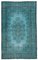 Vintage Anatolian Turquoise Hand Knotted Wool Rug, Image 1