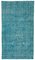 Turquoise Oriental Low Pile Handwoven Overd-yed Rug 1