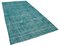 Turquoise Oriental Low Pile Handwoven Overd-yed Rug 2