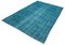 Turquoise Oriental Low Pile Handwoven Overd-yed Rug 3