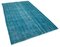 Turquoise Oriental Low Pile Handwoven Overd-yed Rug 2