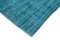 Turquoise Oriental Low Pile Handwoven Overd-yed Rug 4