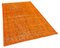 Orangenfarbener Anatolischer Handgeknüpfter Vintage Teppich aus Wolle 2