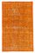 Orangenfarbener Anatolischer Handgeknüpfter Vintage Teppich aus Wolle 1