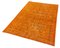 Orange Anatolian Hand Knotted Wool Vintage Rug, Image 3