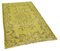 Kleiner gelber Überfärbter Vintage Teppich aus Wolle 2