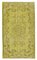 Kleiner gelber Überfärbter Vintage Teppich aus Wolle 1