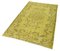 Kleiner gelber Überfärbter Vintage Teppich aus Wolle 3
