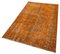 Orange Antiker Handgewebter Floraler Überfärbter Teppich 3