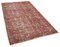 Kleiner roter Überfärbter Vintage Teppich aus Wolle 2