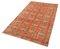 Antiker Handgewebter Niedriger Floraler Überfärbter Roter Teppich 3