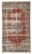 Roter Dekorativer Handgemachter Überfärbter Teppich aus Wolle 1