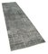 Grey Traditional Hand Knotted Wool Overdyed Runner Rug 2