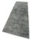 Grey Traditional Hand Knotted Wool Overdyed Runner Rug 3
