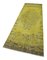 Yellow Oriental Hand Knotted Wool Overdyed Runner Rug 3