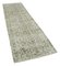 Beige Decorative Hand Knotted Wool Overdyed Runner Rug 2