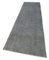 Grey Decorative Hand Knotted Wool Overdyed Runner Rug 3
