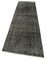 Black Antique Handmade Wool Overdyed Runner Rug, Image 3