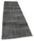 Black Oriental Handmade Wool Overdyed Runner Rug, Image 2