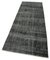 Black Oriental Handmade Wool Overdyed Runner Rug, Image 3