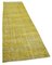 Yellow Turkish Handwoven Antique Overdyed Runner Rug, Image 2