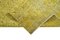 Alfombra de pasillo sobreteñida antigua turca amarilla tejida a mano, Imagen 6