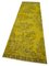 Yellow Antique Hand Knotted Wool Overdyed Runner Rug 3