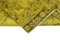 Yellow Antique Hand Knotted Wool Overdyed Runner Rug 6