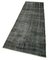 Alfombra de pasillo oriental lacada en negro de lana sobreteñida a mano, Imagen 3