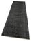 Black Traditional Hand Knotted Wool Overdyed Runner Rug 3