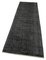 Black Traditional Hand Knotted Wool Overdyed Runner Rug, Image 3