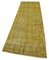 Yellow Antique Hand Knotted Wool Overdyed Runner Rug 3