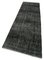 Black Anatolian  Hand Knotted Wool Overdyed Runner Rug 3