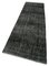 Black Anatolian  Hand Knotted Wool Overdyed Runner Rug, Image 3