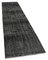 Black Anatolian  Hand Knotted Wool Overdyed Runner Rug 2