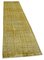Yellow Decorative Hand Knotted Wool Overdyed Runner Rug 2