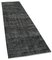 Alfombra de pasillo turquesa negra hecha a mano de lana sobreteñida, Imagen 2