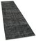 Black Turkish Handmade Wool Overdyed Runner Rug 2